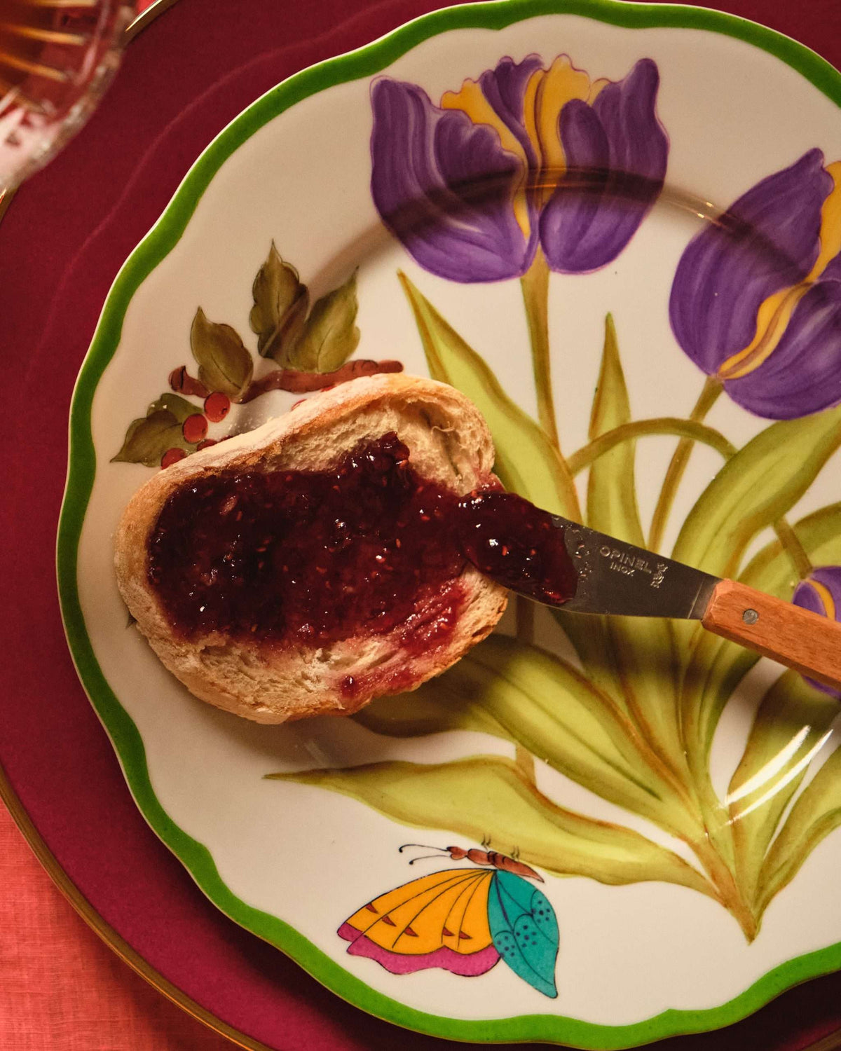 Hand-painted Purple Tulip Botanica Dinner Plate