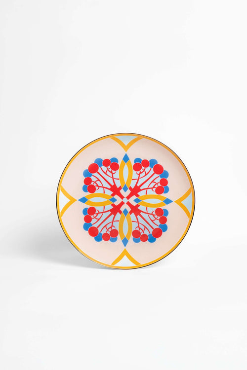 Couped Blush Deco Fine Bone Dessert Plate