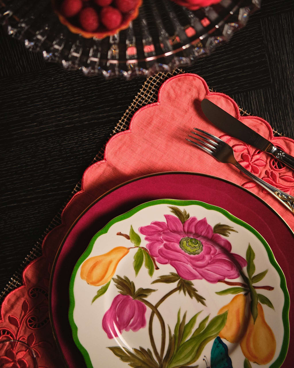 Hand-painted Pink Peony Botanica Dinner Plate
