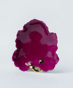 Fuchsia Gold-rimmed Leaf Bread Plate