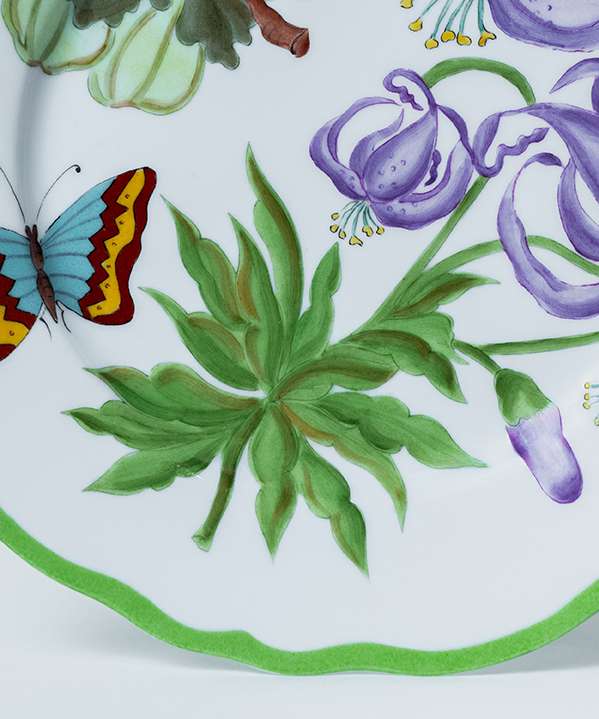 Hand-painted Lavender Lily Botanica Dinner Plate