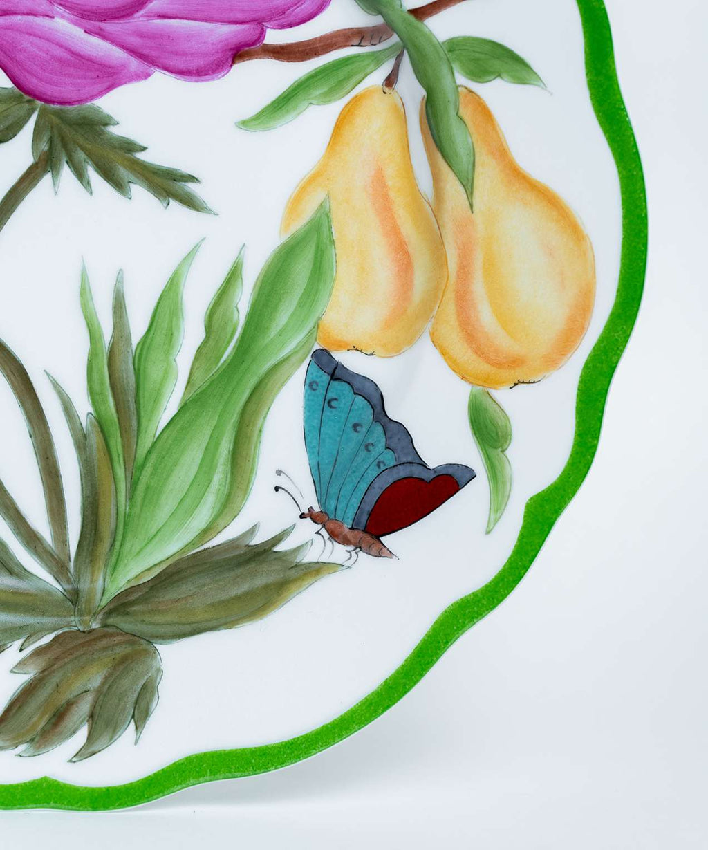 Hand-painted Pink Peony Botanica Dinner Plate