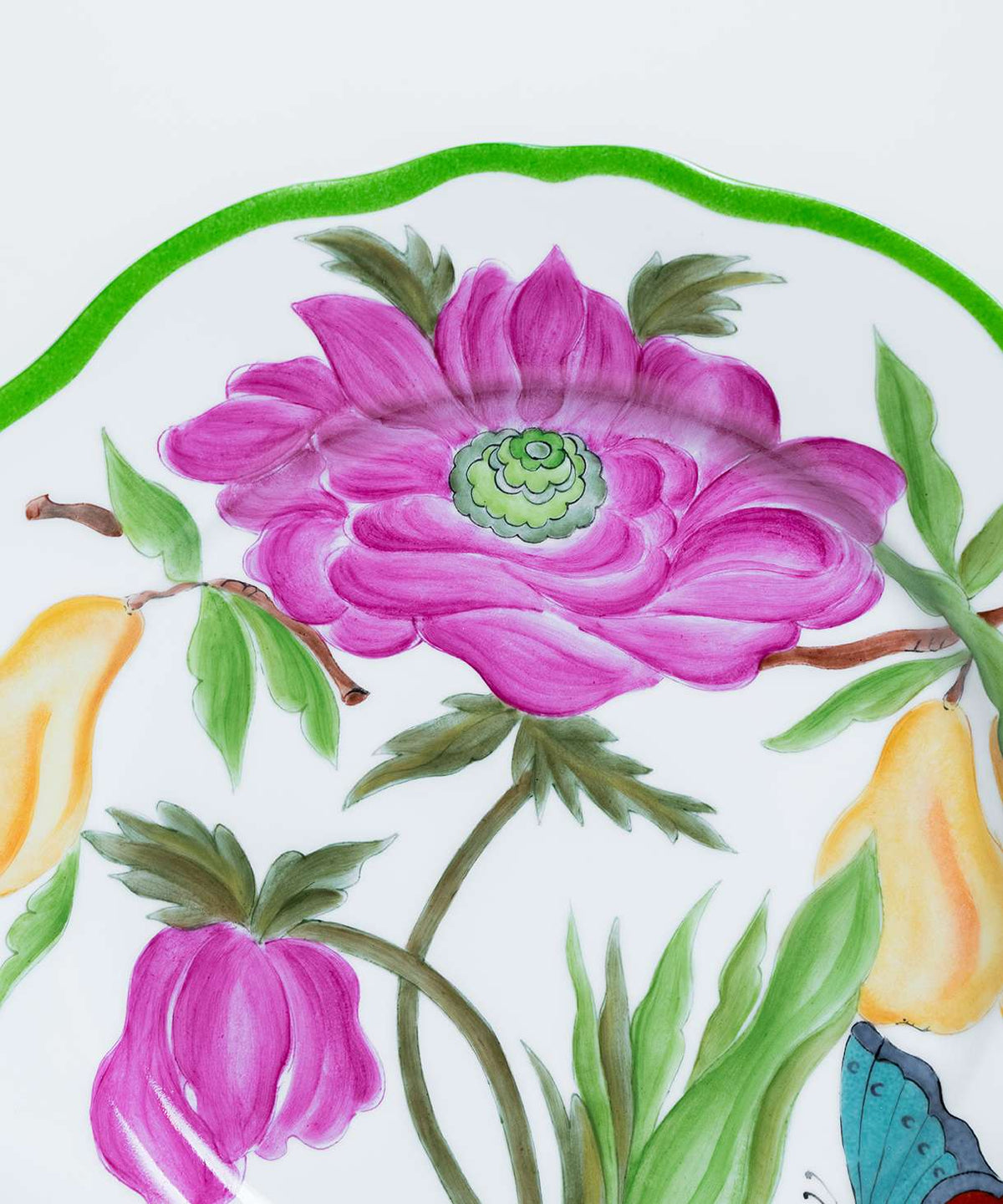 Hand-painted Pink Peony Botanica Dinner Plate