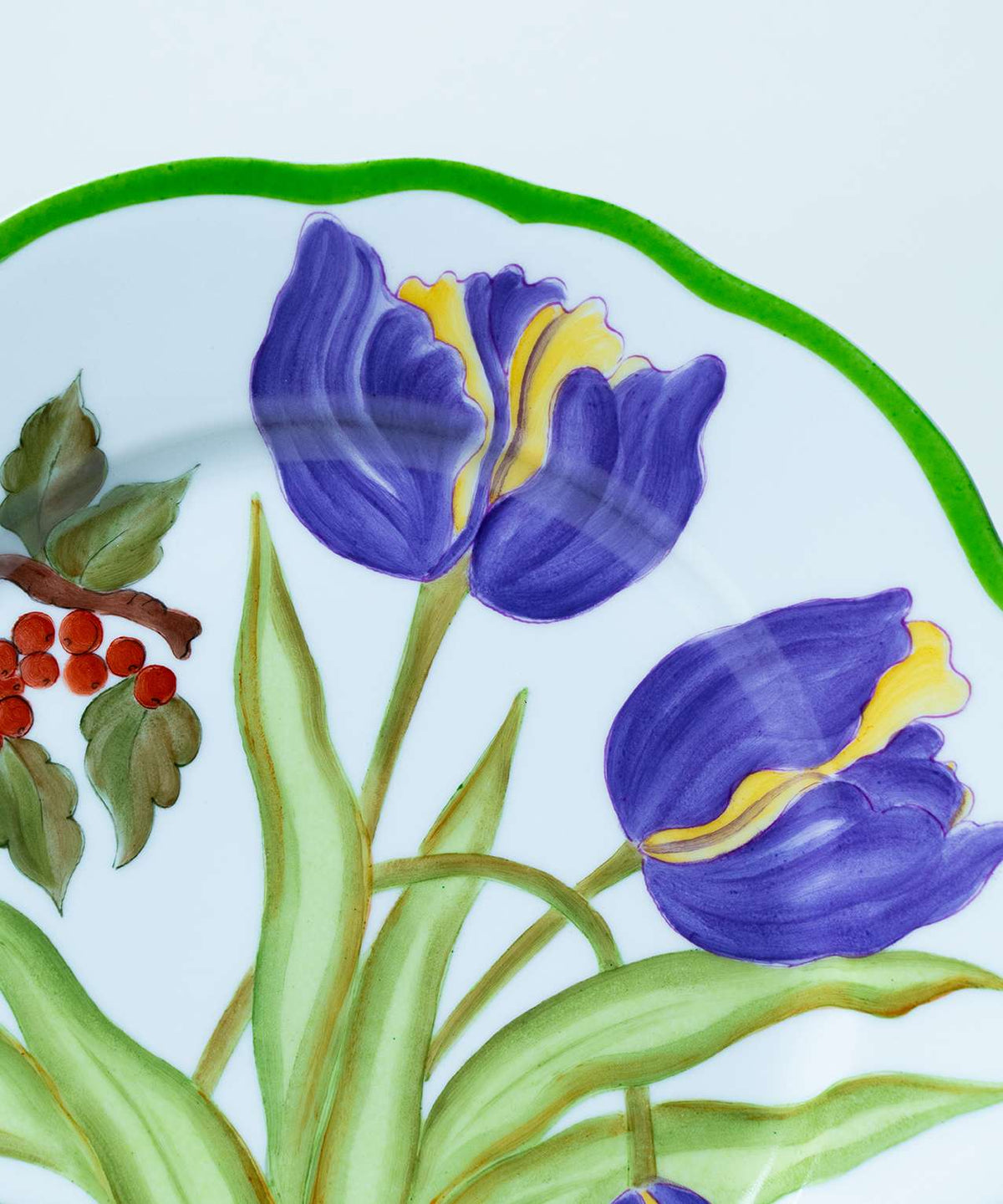 Hand-painted Purple Tulip Botanica Dinner Plate
